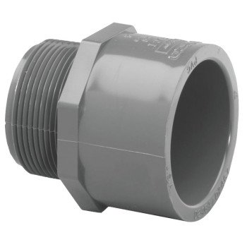 Lasco 836012BC Pipe Adapter, 1-1/4 in, Slip x MIP, PVC, SCH 80 Schedule