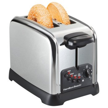 Hamilton Beach Toaster, 7.63 in H x 6.88 in W x 11.06 in D, Chrome