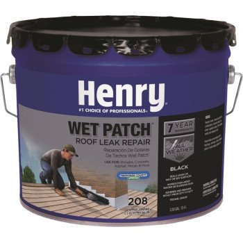 Henry Wet Patch 208R Series HE208061 Roof Cement, Black, Liquid, 3.5 gal Can