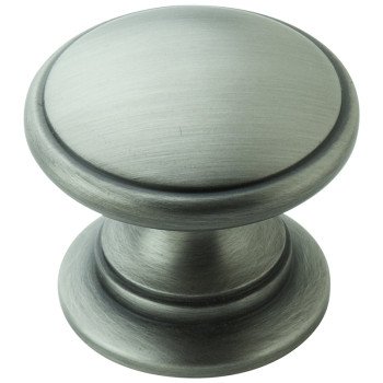 Amerock Allison Value BP53012AS Cabinet Knob, 1-1/16 in Projection, Zinc, Antique Silver