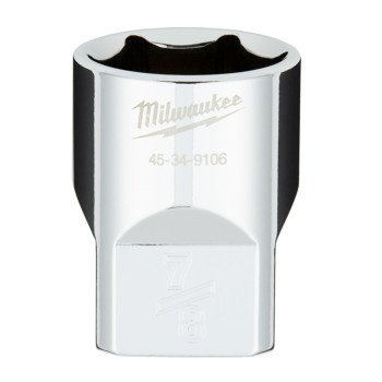 Milwaukee 45-34-9106 Socket, 7/8 in Socket, 1/2 in Drive, 6-Point, Chrome Vanadium Steel, Chrome