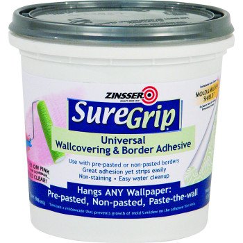 Zinsser 2874 Wallcovering Adhesive Clear, Clear, 1 qt, Can