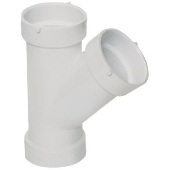 Canplas 192302L Pipe Wye, 2 in, Hub, PVC, White, SCH 40 Schedule