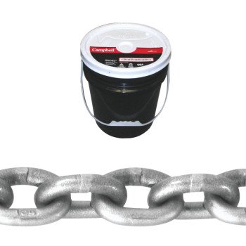 Campbell 0181523 High-Test Chain, 5/16 in, 100 ft L, 3900 lb Working Load, 43 Grade, Carbon Steel, Zinc