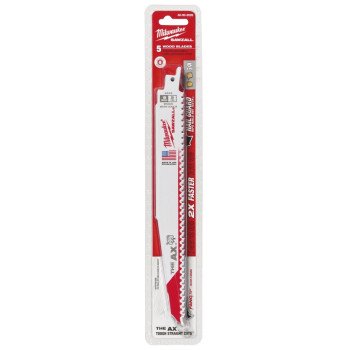 Milwaukee 48-00-5026 Reciprocating Saw Blade, 1 in W, 9 in L, 5 TPI, Bi-Metal Cutting Edge