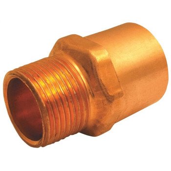 Elkhart Products 104R Series 30336 Reducing Pipe Adapter, 3/4 x 1 in, Sweat x MNPT, Copper