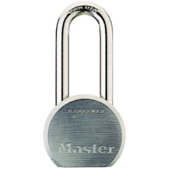 Master Lock 930DLHPF Padlock, Keyed Different Key, 7/16 in Dia Shackle, Boron Steel Shackle, Steel/Zinc Body