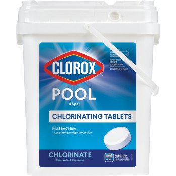 Clorox POOL & Spa ACTIVE99 22435CLX Chlorinating Tablet, Solid, Chlorine, 35 lb Bucket