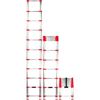 Xtend+Climb Home Series 760P Telescoping Ladder, 14-1/2 ft Max Reach H, 11-Step, 250 lb, 1-1/2 in D Step, Aluminum