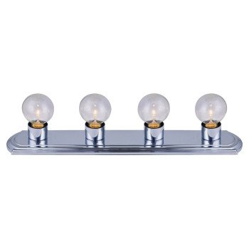 Canarm IVLBS14CH Vanity Light, 60 W, 4-Lamp, G Lamp, Steel Fixture, Chrome Fixture