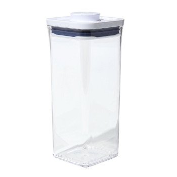 Oxo 11233900 Medium Pop Container, 1.7 qt Capacity, SAN, Clear/White, 4.1 in L, 4.1 in W, 9.8 in H