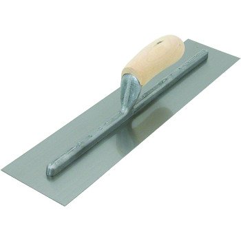 Marshalltown FT363 Finishing Trowel, 14 in L Blade, 4 in W Blade, Steel Blade, Curved Handle, Wood Handle