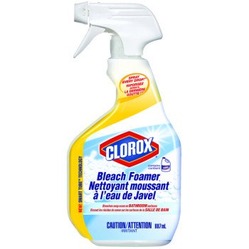 Clorox 01397FRM1 Disinfectant Bleach Foamer, 887 mL Bottle, Liquid, Bleach, Herbaceous, Marine, Pale Yellow