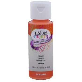 Testors 292424A Acrylic Craft Paint, Matte, Orange, 2 oz, Bottle