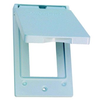 BWF FGV-1DCWV Cover, 4-9/16 in L, 2-13/16 in W, Rectangular, Metal, White, Powder-Coated