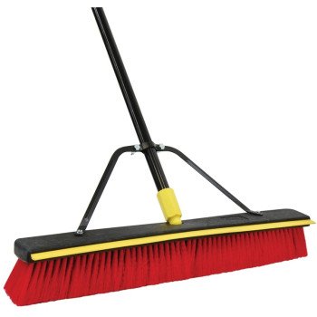 Quickie Bulldozer 635SU 2-in-1 Squeegee Push Broom, 24 in Sweep Face, 3-1/8 in L Trim, PET/Polypropylene Bristle