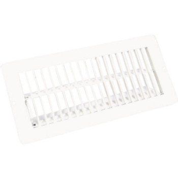 US Hardware V-103WB Floor Register, 11/16 in L, Steel, White