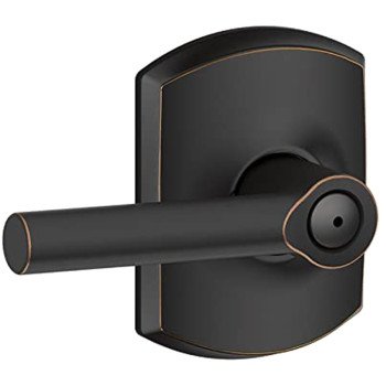 Schlage F Series F40V BRW 716 Privacy Lever, Mechanical Lock, Aged Bronze, Metal, Residential, 2 Grade