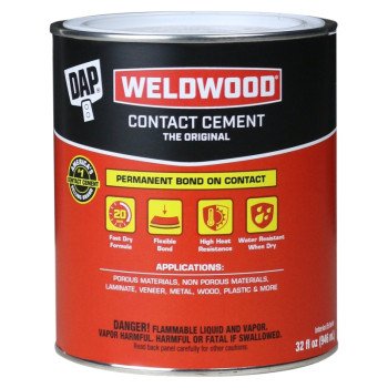 DAP 00272 Contact Cement, Liquid, Strong Solvent, Tan, 1 qt, Can