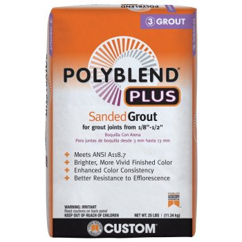 Custom Polyblend Plus PBPG38125 Sanded Grout, Bright White, 25 lb Bag