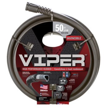 Element Viper CELVP58050 Garden Hose, 5/8 in, 50 ft L, Rubber, Black