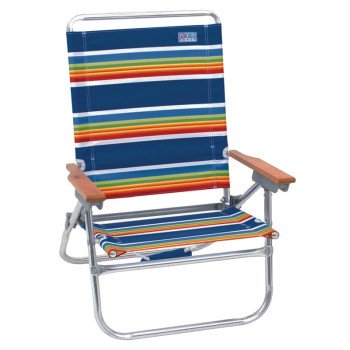 Rio Brands SC602-2052005OGPK In-Easy Out 4-Position Beach Chair, 25 in W, 24-1/4 in D, 35-1/2 in H, 250 lb Capacity