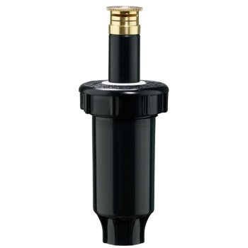 Orbit 54523/54242 Spring Loaded Sprinkler with Twin-Spray Brass Nozzle, 1/2 in Connection, 15 ft, Half-Circle, Brass