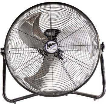 MaxxAir HVFF 20 High-Velocity Floor Fan, 120 V, 20 in Dia Blade, 3-Speed, 1500 to 2250 cfm Air, Black