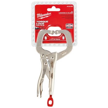 Milwaukee Torque Lock 48-22-3532 Locking C-Clamp, 2 in Max Opening Size, 2-1/4 in D Throat, Alloy Steel Body