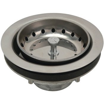 Keeney K5419 Basket Strainer Assembly with Spring Post, Stainless Steel, For: 3-1/2 in Dia Opening Kitchen Sink