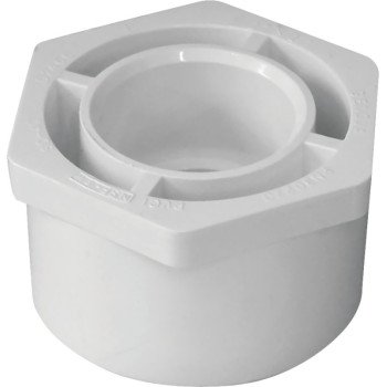 IPEX 435659 Reducing Bushing, 2 x 1 in, Spigot x Socket, White, SCH 40 Schedule, 150 psi Pressure