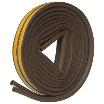 Frost King V25BA Weatherseal, 5/16 in W, 17 ft L, EPDM Rubber, Brown