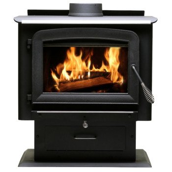 US Stove Ashley Hearth Wood Stove AW2020E-P Pedestal Stove, 27 in W, 20-1/4 in D, 30.78 in H, 89000 Btu Heating, Steel