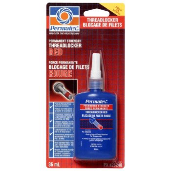 Permatex 26242 High-Strength Threadlocker, 36 mL Bottle, Liquid, Red