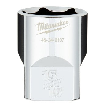 Milwaukee 45-34-9107 Socket, 15/16 in Socket, 1/2 in Drive, 6-Point, Chrome Vanadium Steel, Chrome