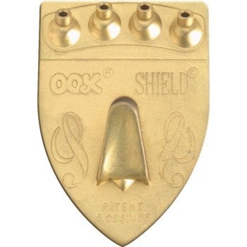 OOK 55007 Shield Hanger, 100 lb, Steel, Brass, Gold