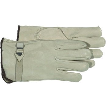 Boss B81202-S Gloves with Wrist Enclosure, S, Keystone Thumb, Slip-On Cuff, Cowhide Leather, Natural