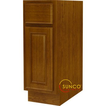 Sunco B12RT-SC Base Cabinet, 12 in OAW, 24 in OAD, 34-1/2 in OAH, Wood, Amber, 1-Drawer, 1-Door, Ready-to-Assemble