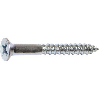 Midwest Fastener 02537 Screw, #6 Thread, 1 in L, Coarse Thread, Flat Head, Phillips Drive, Sharp Point, Steel, Zinc