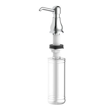 Boston Harbor TOBI22040001CP Soap Dispenser, 11 oz, PE, Chrome, Chrome, Press, Top mounted