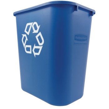 Rubbermaid FG295673BLUE Deskside Waste Basket, 28.125 qt Capacity, Polyethylene, Blue