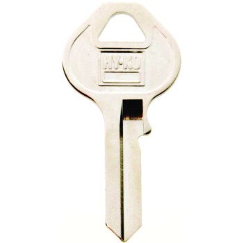 Hy-Ko 11010M10 Key Blank, Brass, Nickel, For: Master Locks and Padlocks