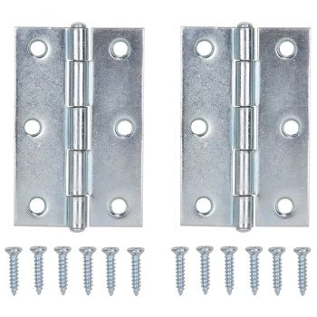 ProSource LR-051-PS Cabinet Hinge, Steel, Zinc, Fixed Pin, 180 deg Range of Motion, Full Mortise Mounting, 28 (Pair) lb