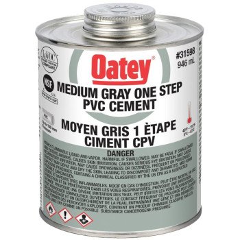 Oatey 31598 One-Step Cement, 946 mL, Liquid, Gray