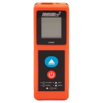 Johnson LDM85 Laser Distance Meter, Functions: Area, Continuous Use, Length, Volume, 2 in to 85 ft, Backlit LCD Display