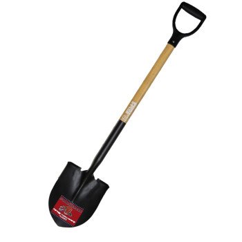 BULLY Tools 52510 Shovel, 14 ga Gauge, Steel Blade, Hardwood Handle, D-Grip Handle