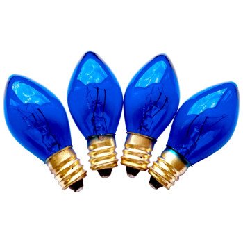 Hometown Holidays 19154 Replacement Bulb, 5 W, Candelabra Lamp Base, Incandescent Lamp, Transparent Blue Light