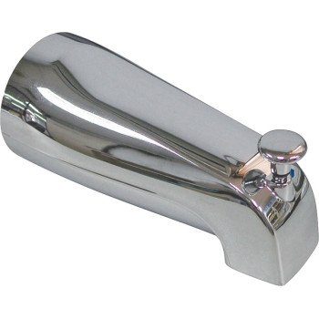 ProSource PMB-046 Bathtub Spout, 5-3/8 in L, 1/2 in Connection, IPS, Zinc, Chrome Plated