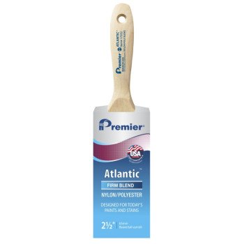 Premier Atlantic 17352 Paint Brush, 2-1/2 in W, Beavertail Varnish Brush, 2-15/16 in L Bristle, Nylon/Polyester Bristle