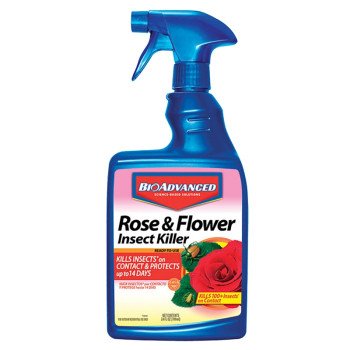 BioAdvanced 708570A Dual Action Rose and Flower Insect Killer, Liquid, Spray Application, 24 oz Bottle